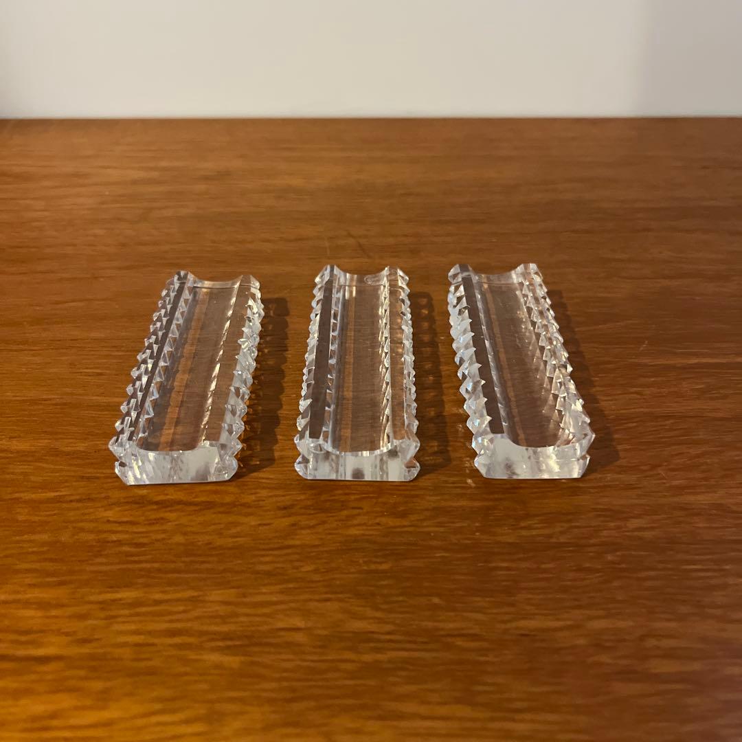 カトラリーレスト クリスタル フランスアンティーク フランスヴィンテージ 3個