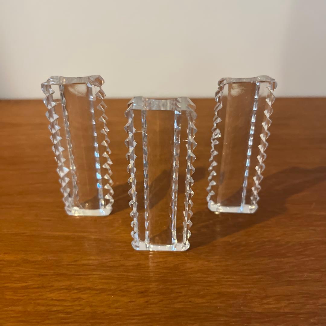 カトラリーレスト クリスタル フランスアンティーク フランスヴィンテージ 3個