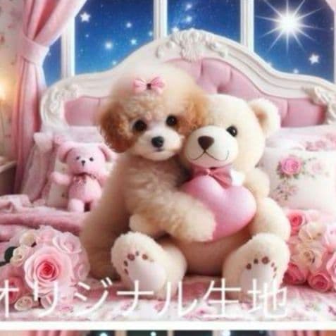 トイプードルとテディベアパネル生地　ハンドメイド