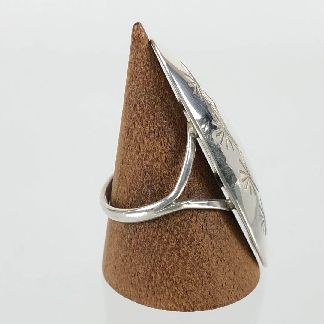 希少 ナバホ族 スタンプ スターリング シルバー リングKS刻印