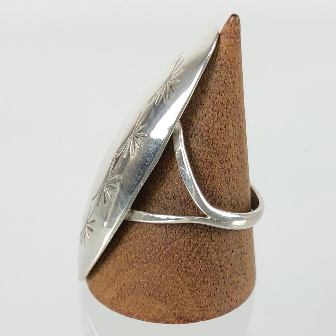 希少 ナバホ族 スタンプ スターリング シルバー リングKS刻印