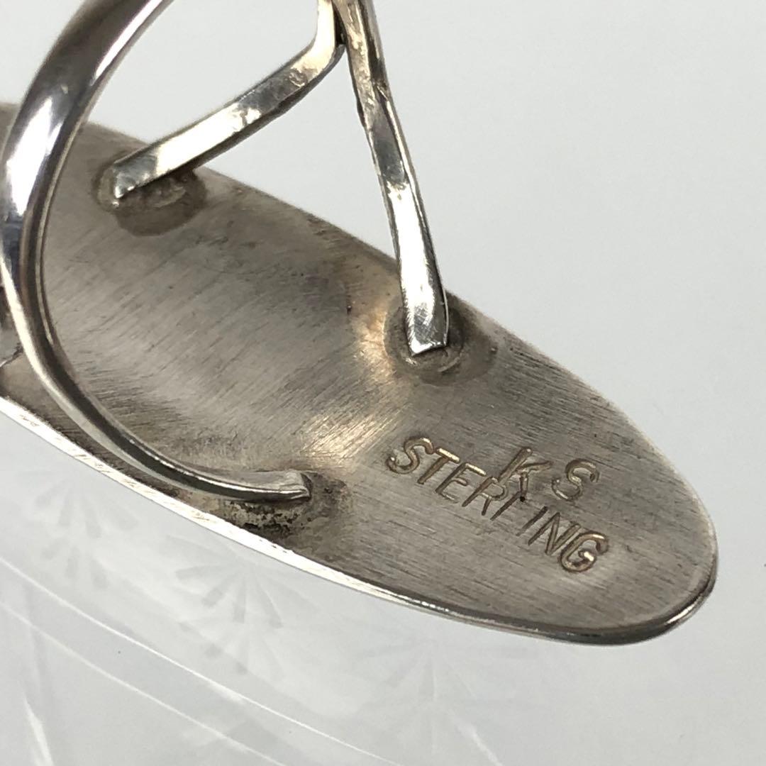 希少 ナバホ族 スタンプ スターリング シルバー リングKS刻印