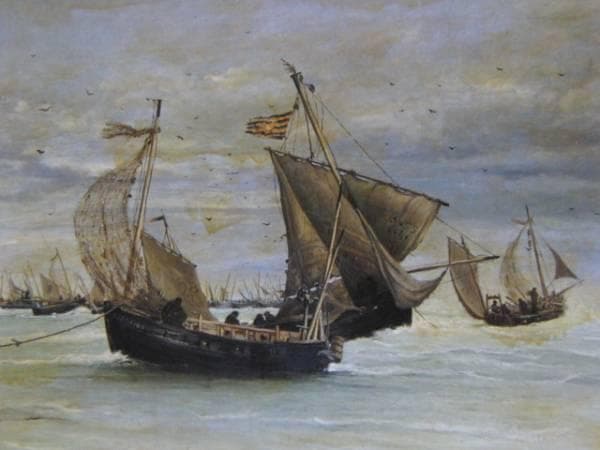 ルピック・ルドヴィク＝ナポレオン、鰊漁への出発、希少な画集より