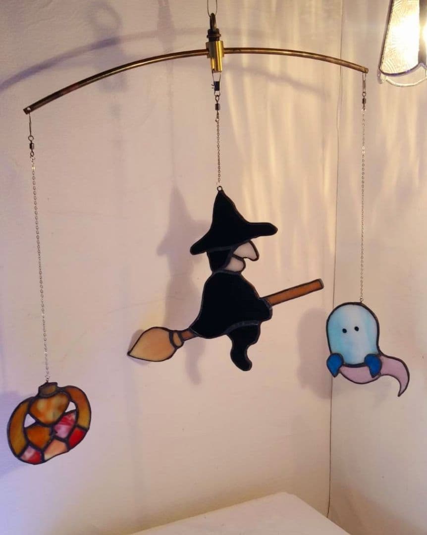 ステンドグラス　ハロウィンモチーフのモビール(よりどり3点)