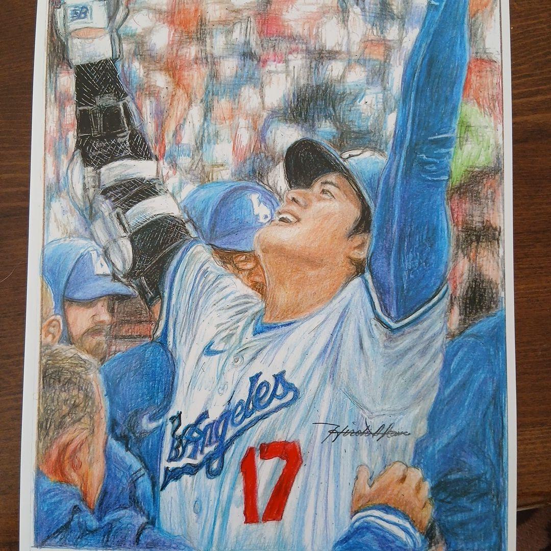 写真の様な色鉛筆画　大谷翔平さん