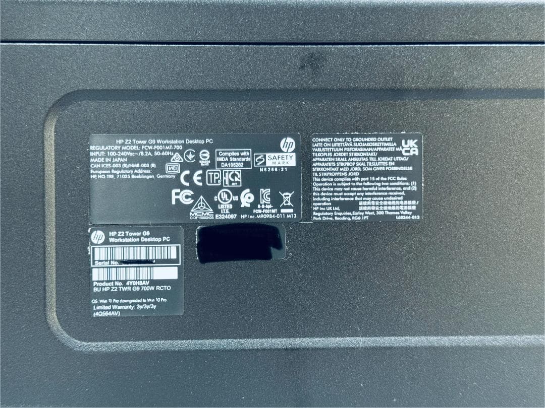 Windowsデスクトップ HP Z2 Tower G9 TWR i9-12900 RTX A2000