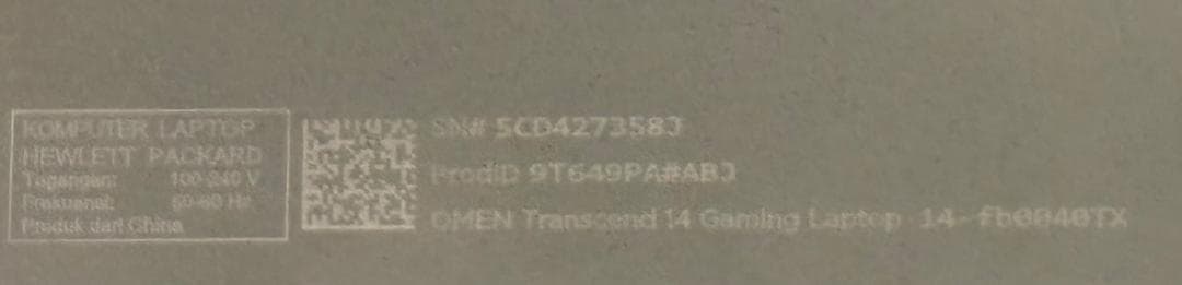 【美品】HP OMEN Transcend14 14-fb0040TX