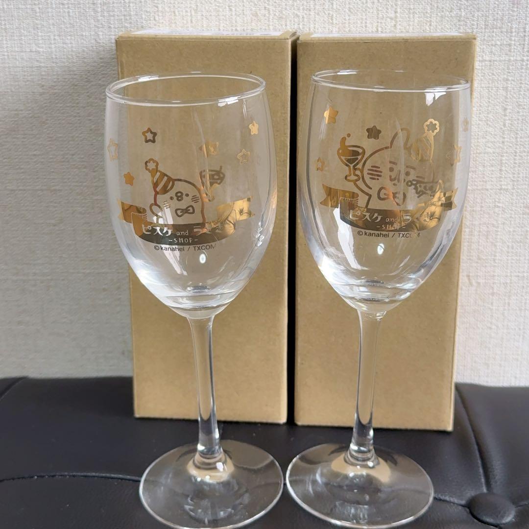 カナヘイの小動物 ピスケとうさぎワイングラス2個セット