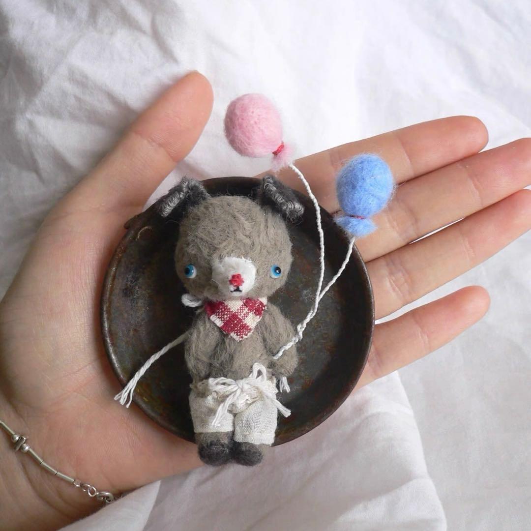 仲良し猫ちゃんと犬ちゃん アーティストベア 海外作家様 ハンドメイド ぬいぐるみ