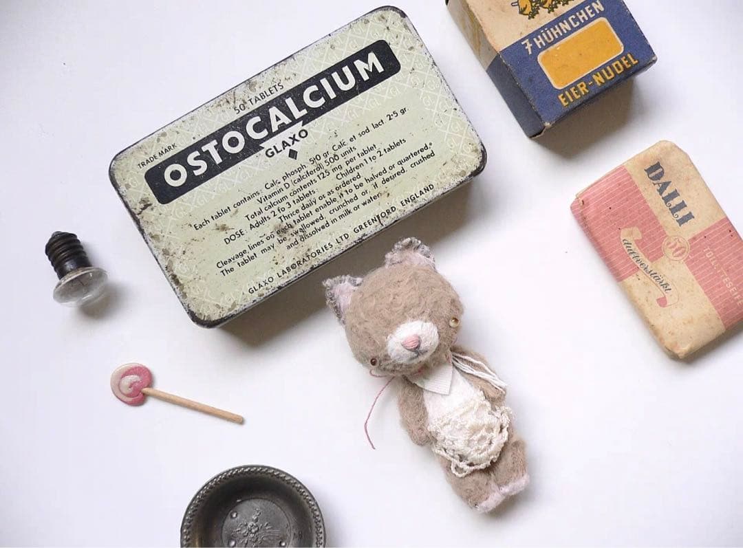 仲良し猫ちゃんと犬ちゃん アーティストベア 海外作家様 ハンドメイド ぬいぐるみ