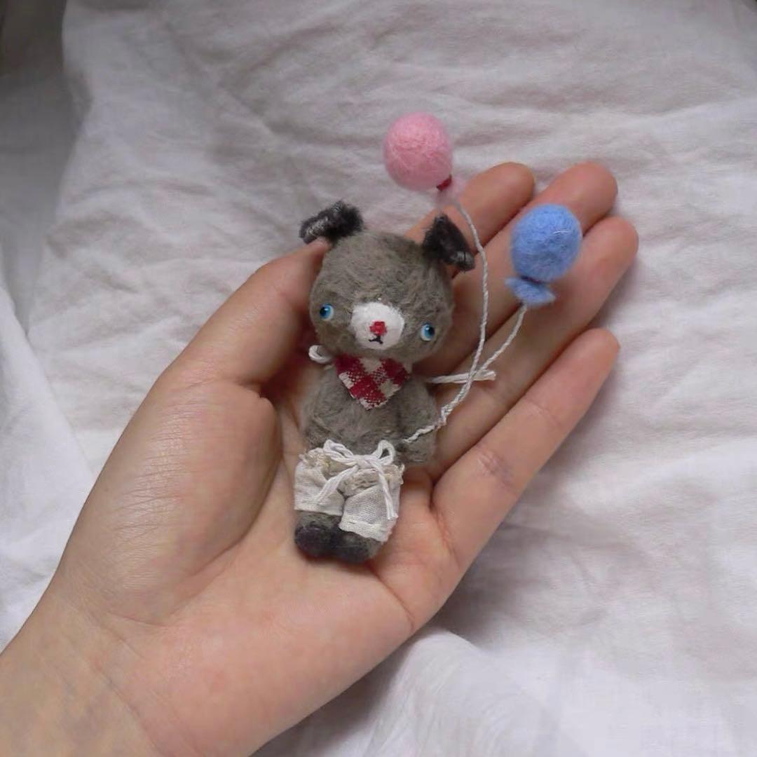 仲良し猫ちゃんと犬ちゃん アーティストベア 海外作家様 ハンドメイド ぬいぐるみ