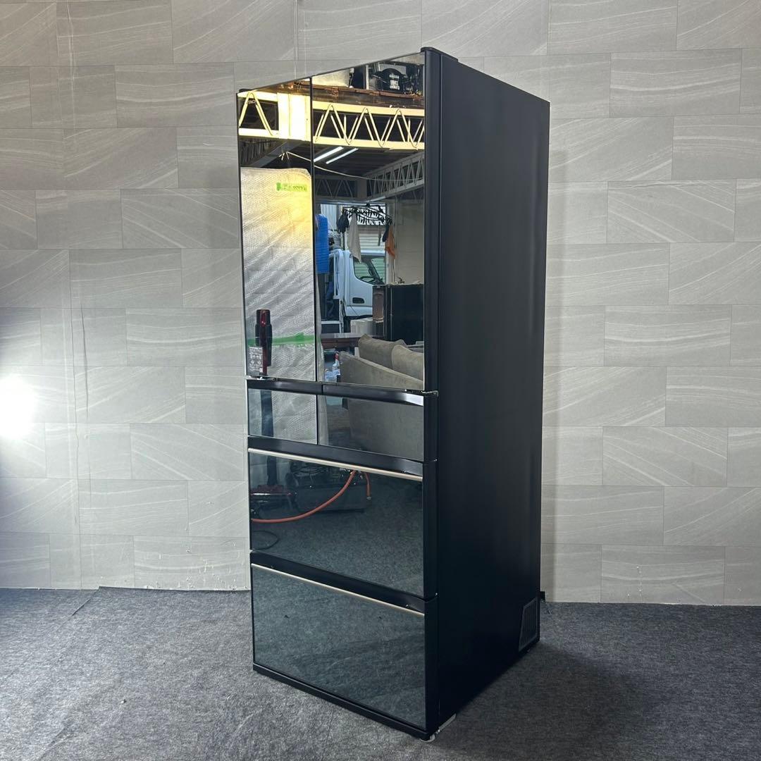 HITACHI 600L 大型冷蔵庫 6ドア ミラーパネル 2021 d4482