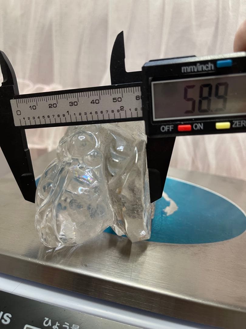 天然石 緑幽霊　ファントム水晶ゼニガエル 金蟾 親子手彫り 原石 綺麗 654g