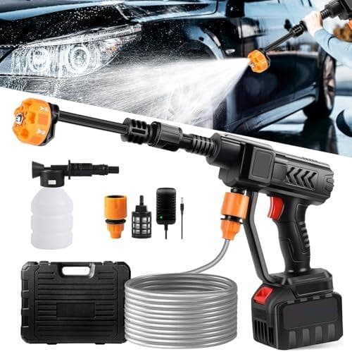 高圧洗浄機 コードレス 高性能6in1ノズル噴射距離10M充電式 バッテPMAM