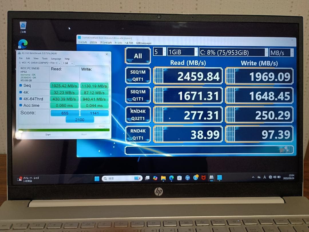 Windows11，１TB（空き879GB）SSD，MS Office 2019