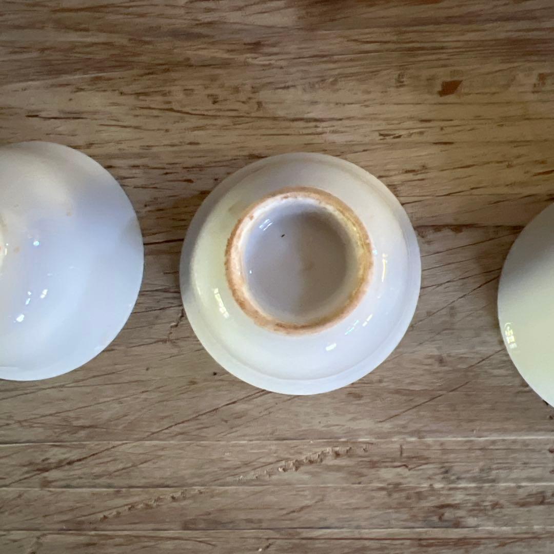 実家整理　古い白磁の煎茶碗　五客 a