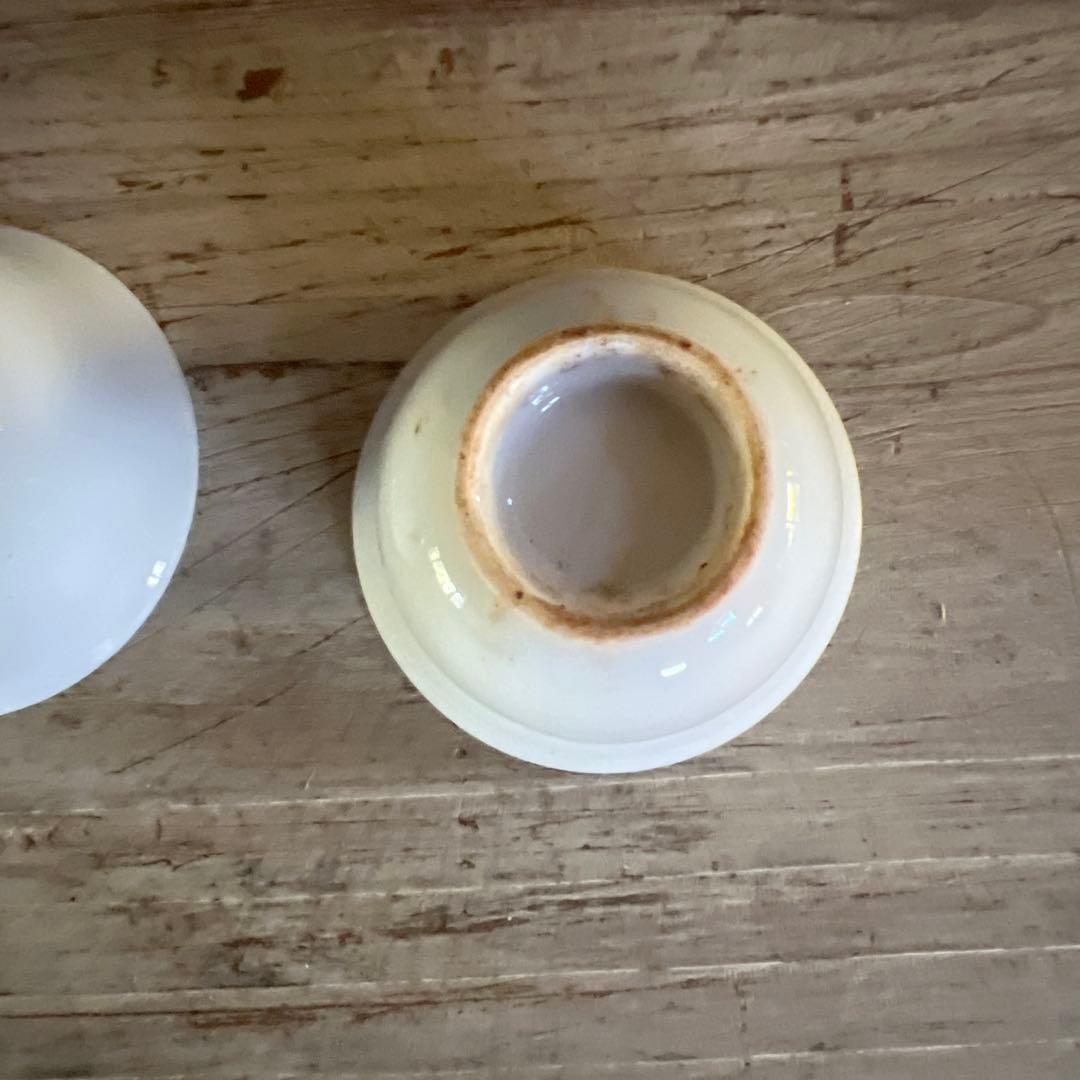 実家整理　古い白磁の煎茶碗　五客 a