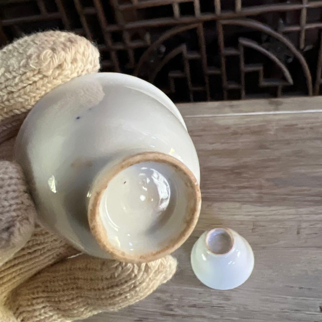 実家整理　古い白磁の煎茶碗　五客 a