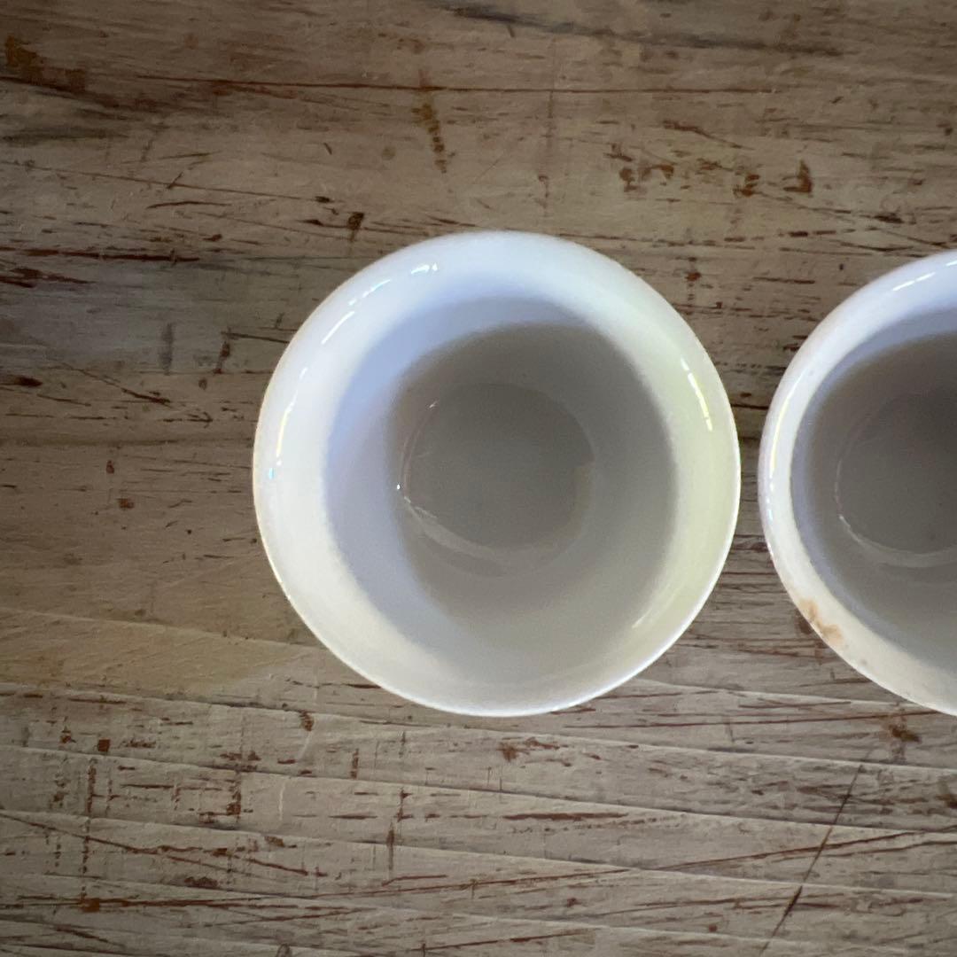 実家整理　古い白磁の煎茶碗　五客 a