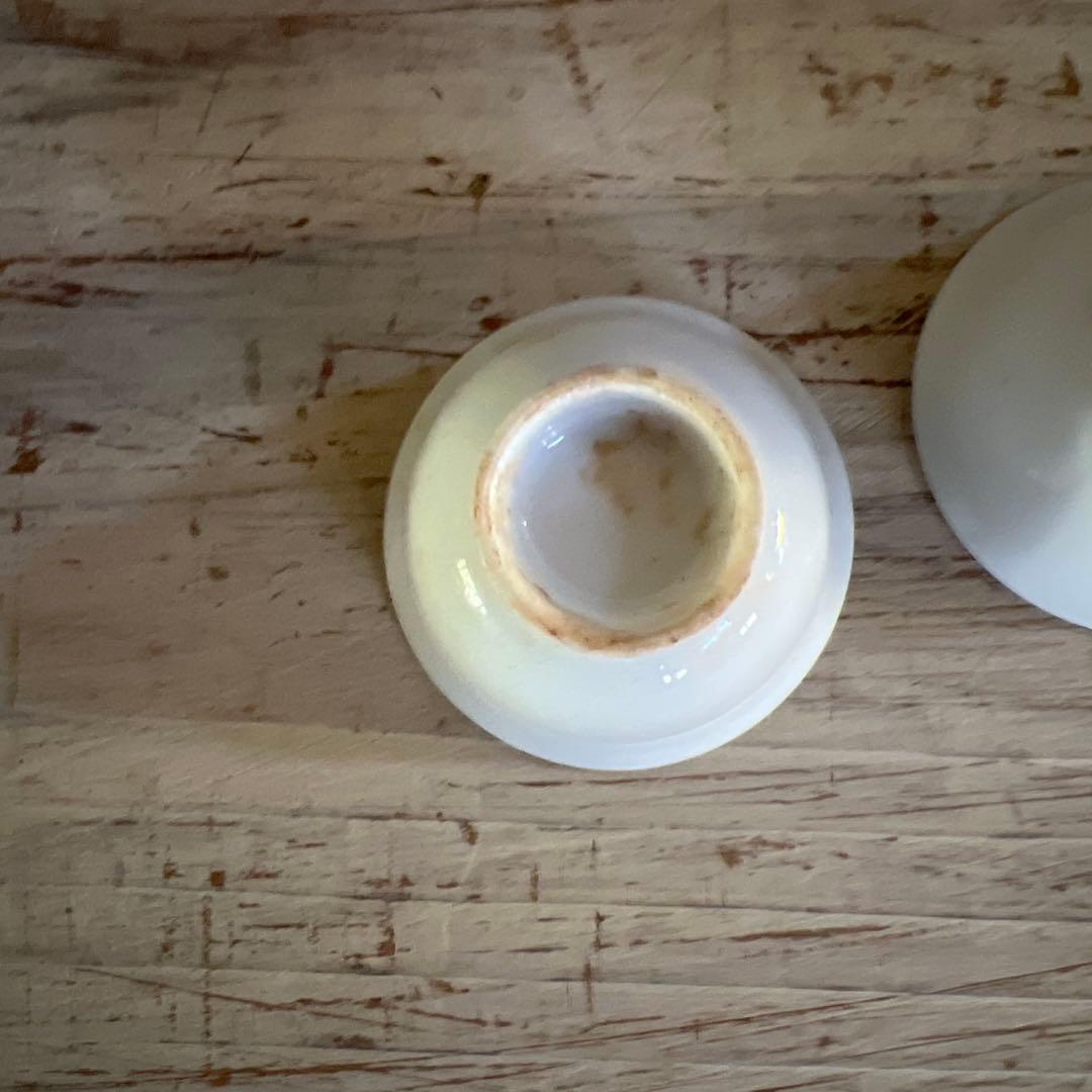 実家整理　古い白磁の煎茶碗　五客 a