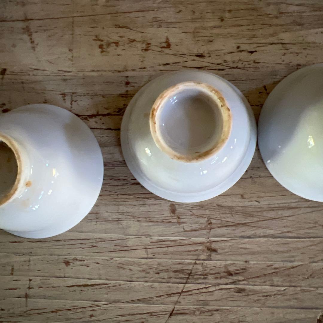 実家整理　古い白磁の煎茶碗　五客 a