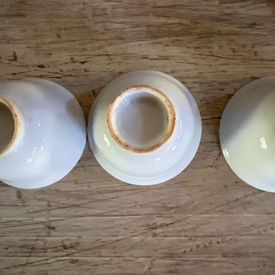 実家整理　古い白磁の煎茶碗　五客 a
