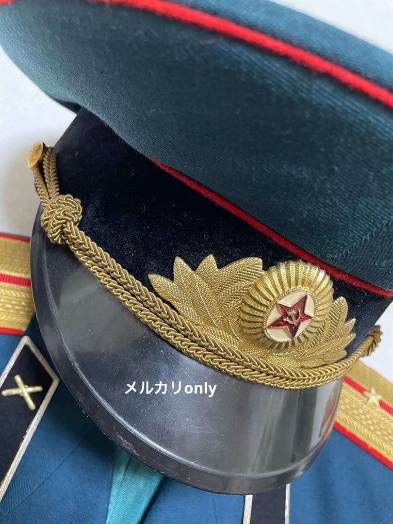 ソ連軍放出品 陸軍将校礼装制帽+ジャケットセット　軍帽 帽章 ロシア軍 軍服