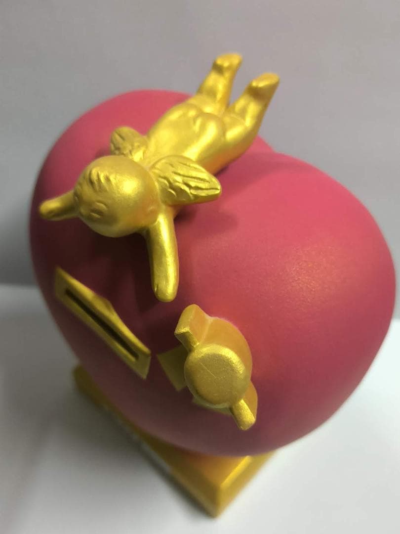 非売品 KITTE博多 開業記念 博多人形 幸運のハートエンジェルポスト型貯金箱