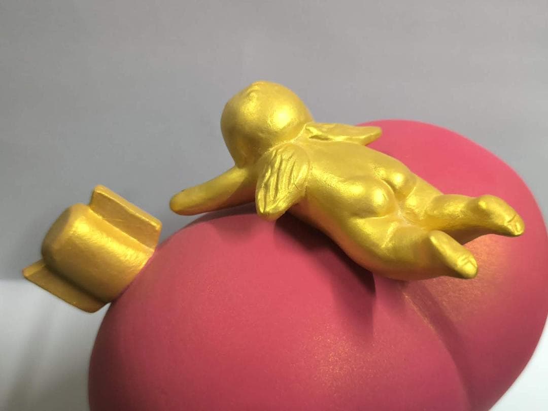 非売品 KITTE博多 開業記念 博多人形 幸運のハートエンジェルポスト型貯金箱