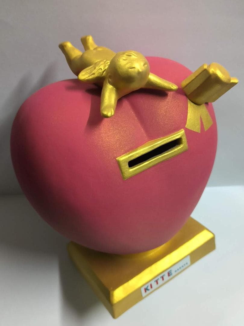 非売品 KITTE博多 開業記念 博多人形 幸運のハートエンジェルポスト型貯金箱