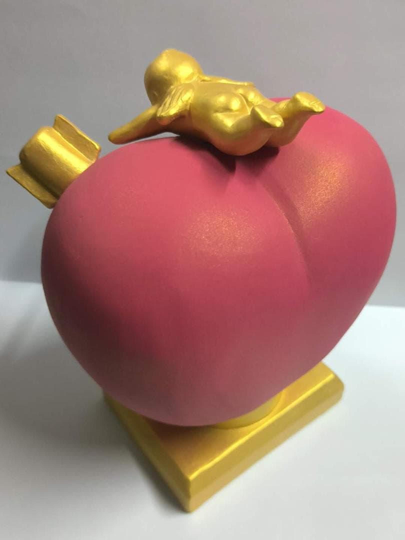 非売品 KITTE博多 開業記念 博多人形 幸運のハートエンジェルポスト型貯金箱