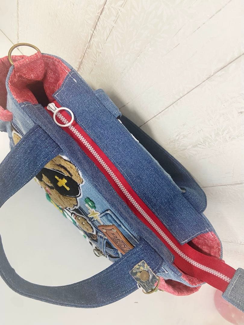 デニムリメイクバックS サングラスくまさん