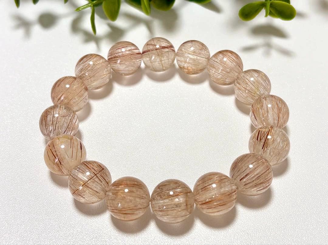 最高品質　超希少入手困難　天然石の王者　サンセットオレンジルチルクォーツのブレス