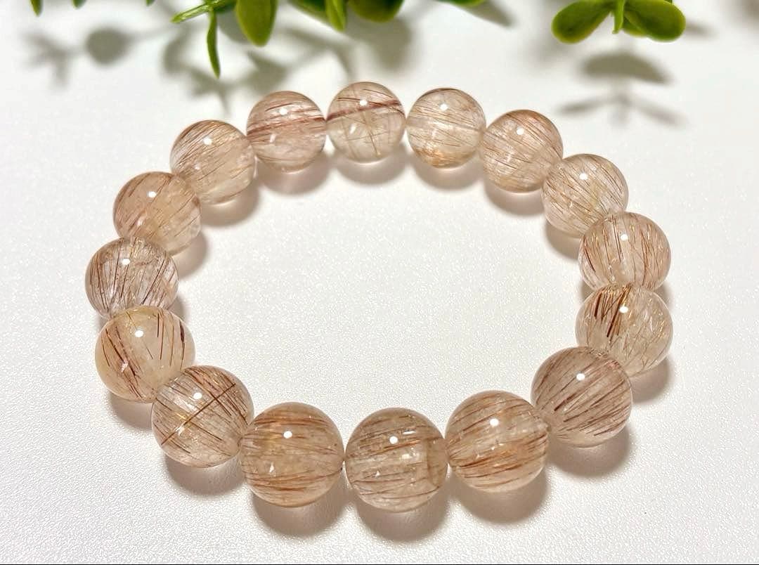 最高品質　超希少入手困難　天然石の王者　サンセットオレンジルチルクォーツのブレス