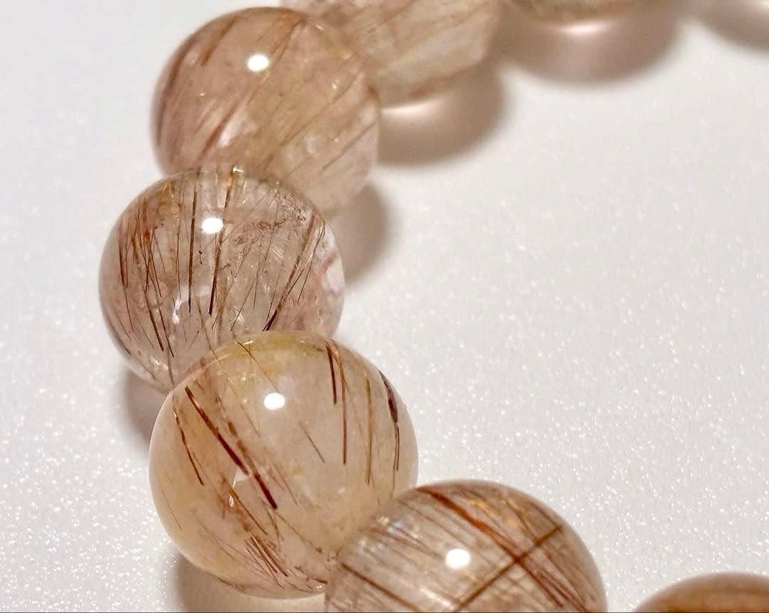 最高品質　超希少入手困難　天然石の王者　サンセットオレンジルチルクォーツのブレス