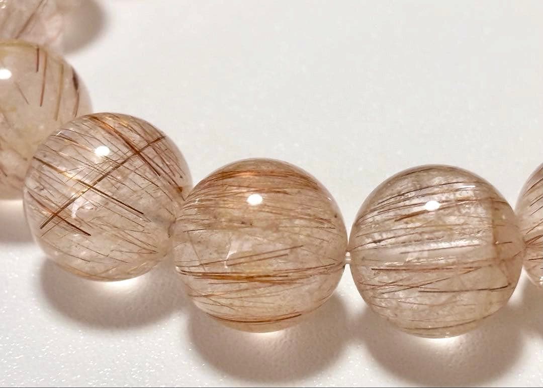 最高品質　超希少入手困難　天然石の王者　サンセットオレンジルチルクォーツのブレス