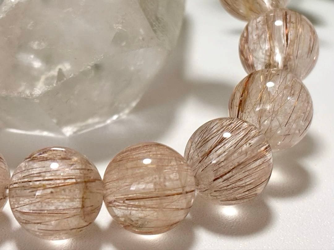 最高品質　超希少入手困難　天然石の王者　サンセットオレンジルチルクォーツのブレス