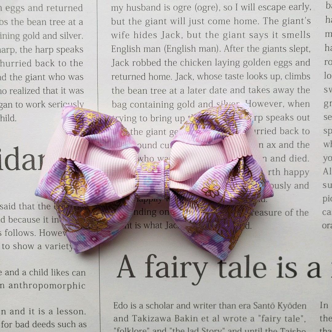 リボン　ヘアゴム♡ピンクパープル♡ハンドメイド