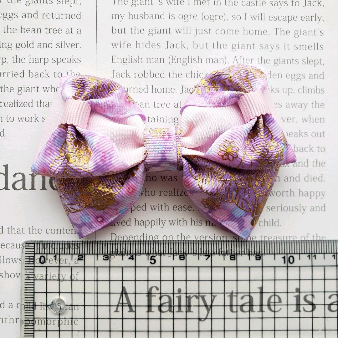 リボン　ヘアゴム♡ピンクパープル♡ハンドメイド