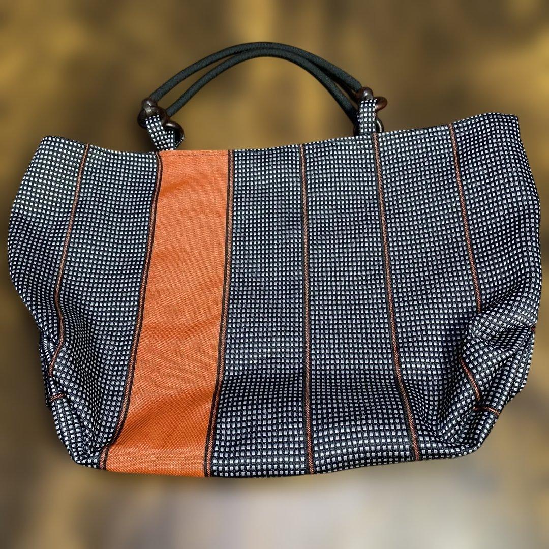 畳縁製 ドット柄トートバッグ