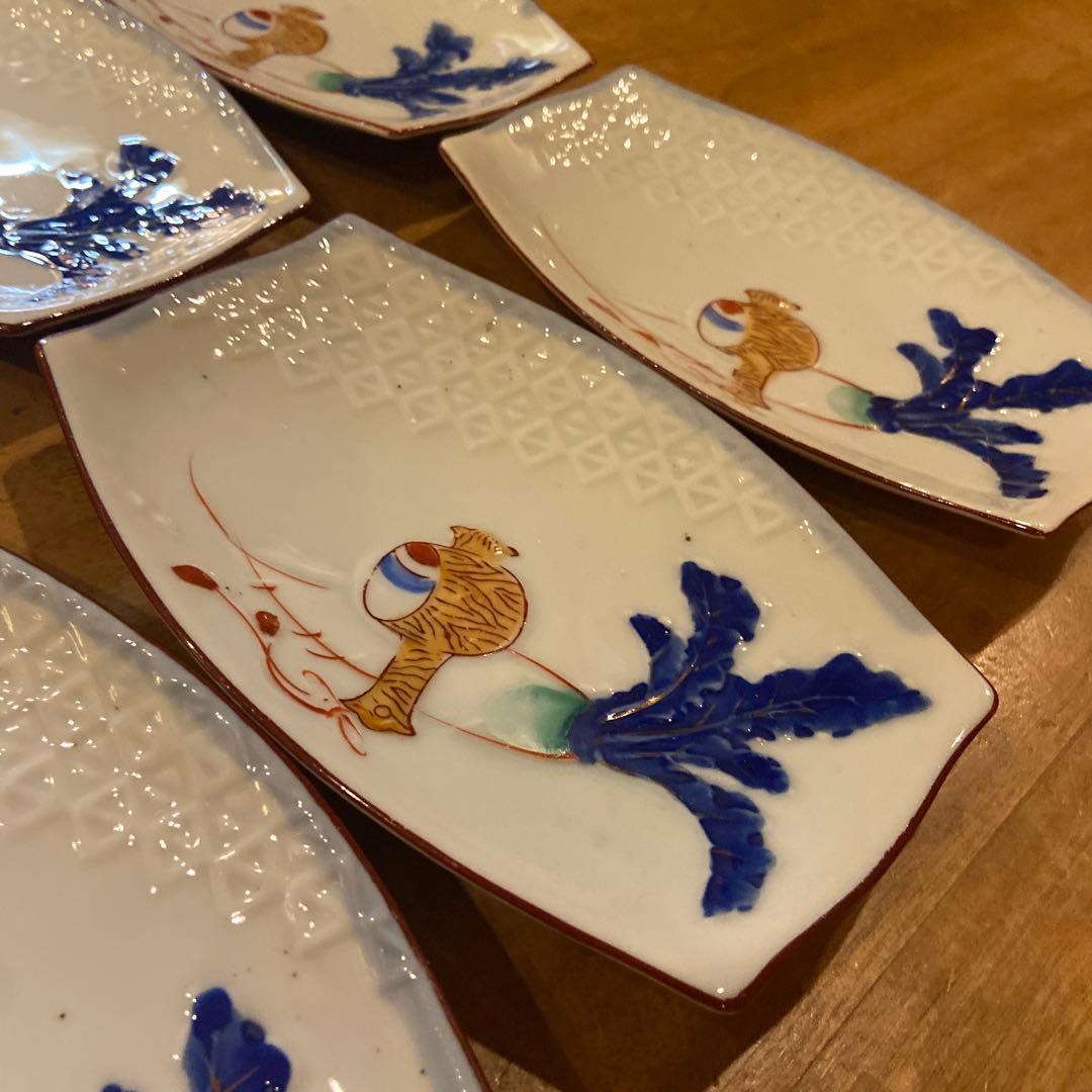 有田焼大正期祝い長皿九枚