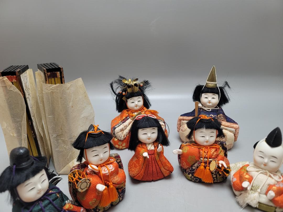 かわいい 木目込み 雛人形 揃い 雛道具 3月3日 桃の節句 昭和レトロ