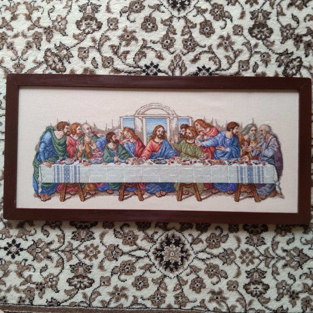 クロスステッチ完成品　ダヴィンチの最後の晩餐