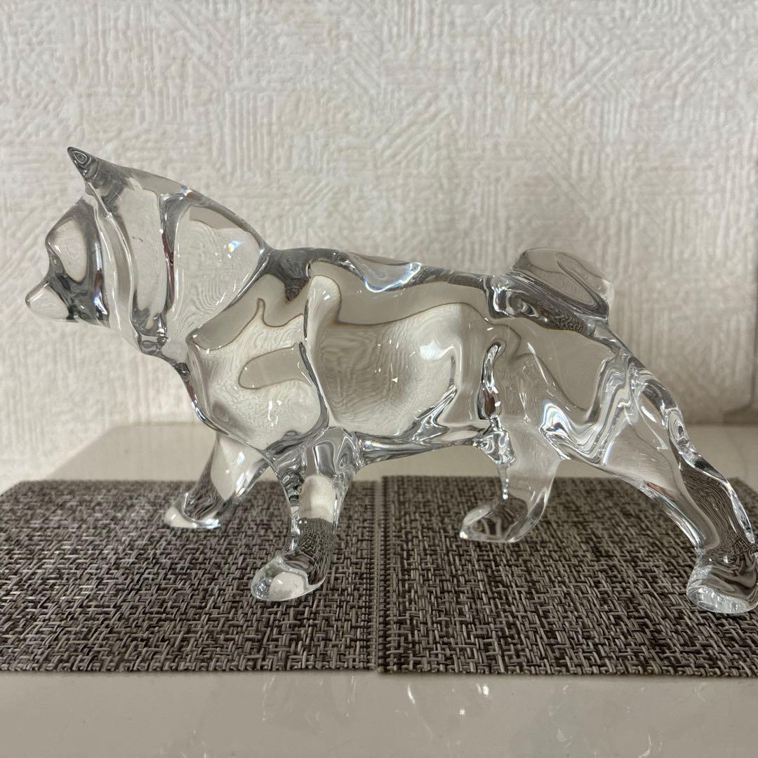 バカラBaccarat クリスタルフィギュリン干支犬戌イヌ　置き物　中古
