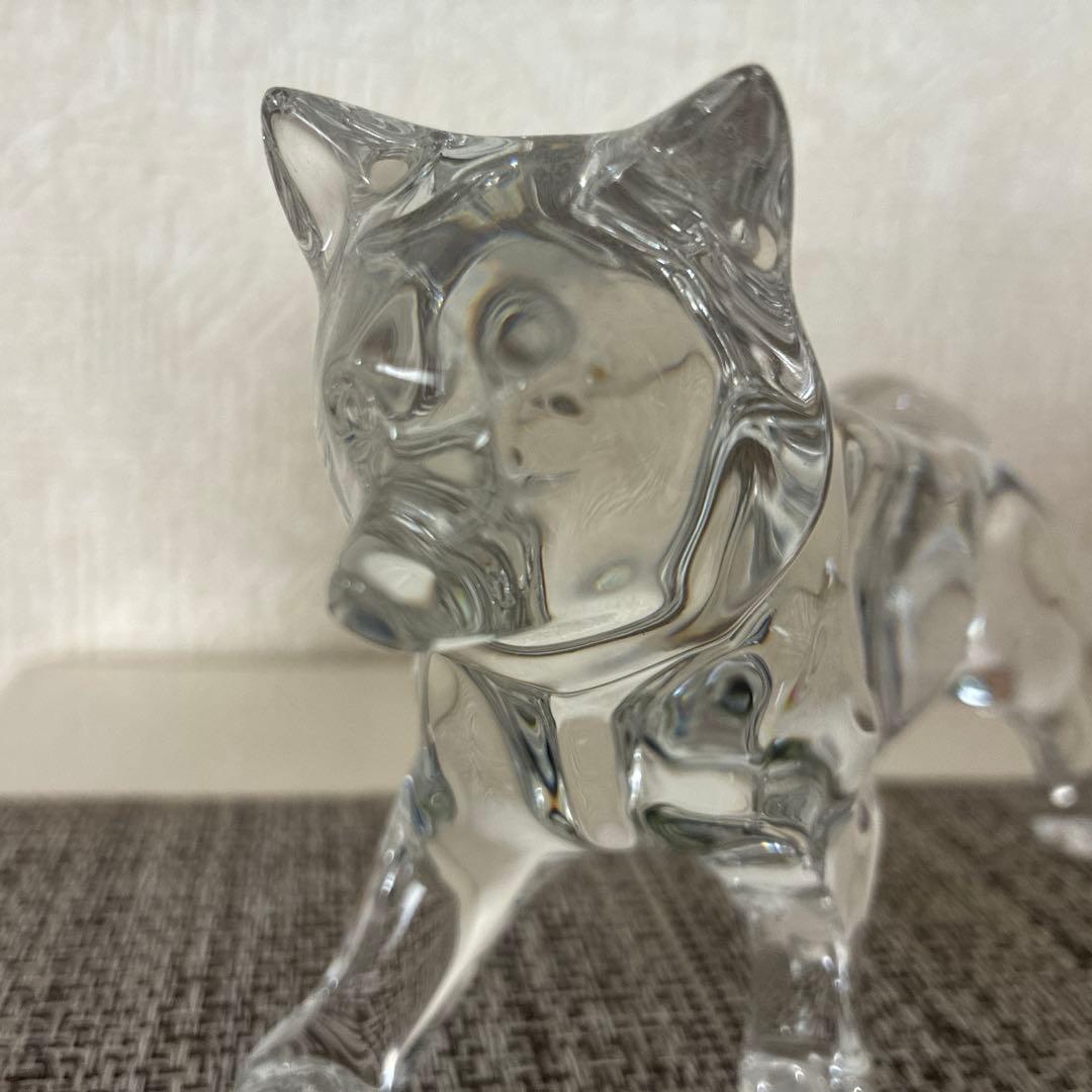 バカラBaccarat クリスタルフィギュリン干支犬戌イヌ　置き物　中古
