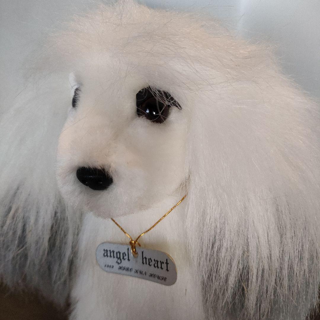ヴィンテージ品　angel heart ホワイト犬のぬいぐるみ高さ25cm