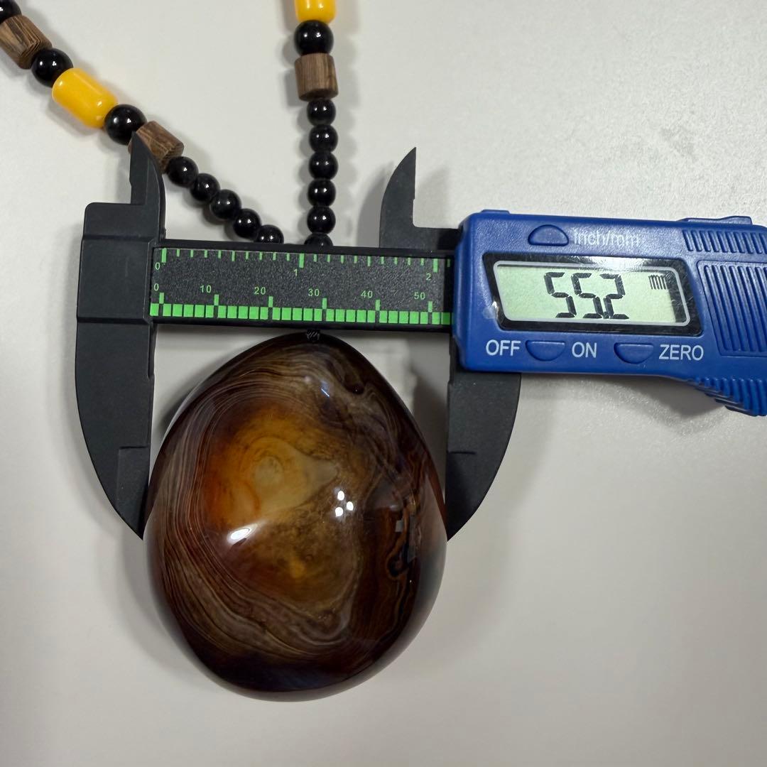 天然瑪瑙（めのう）ペンダント　182g