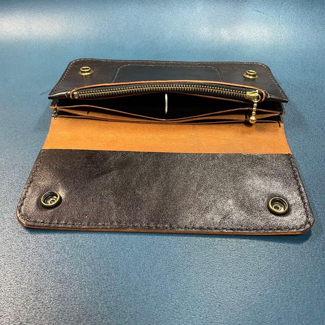 【ホースハイド】トラッカーウォレット　黒レザー