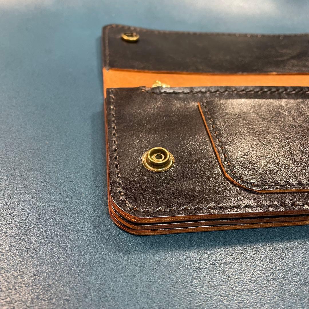 【ホースハイド】トラッカーウォレット　黒レザー