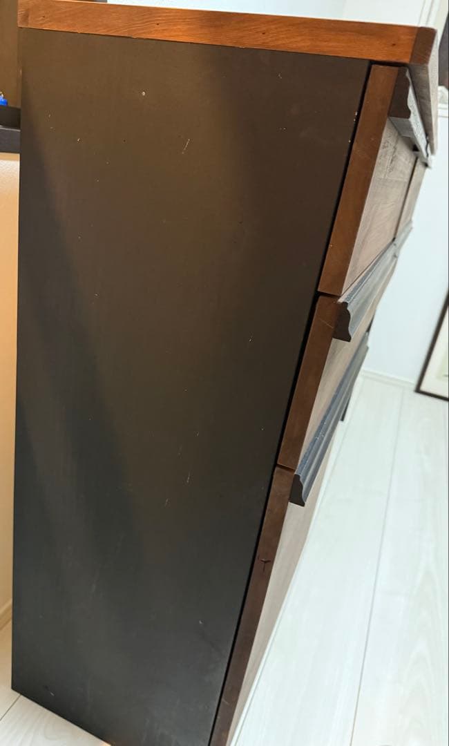 ［再値下げ中］オーダーカップボード ダークブラウン 34cm奥行スリム